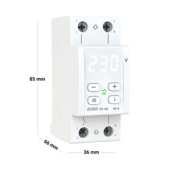 D2-63 red Įtampos kontrolės relė 1F 1NO 63A apatinė 120-210V, viršutinė 220-280V - Image 2