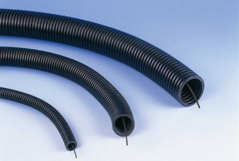 RKGSp 32 PVC vamzdis gofruotas su pratraukimo viela, 750N juodas (25) (444045)