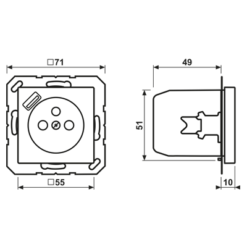 Alternative view of Lizdas, prancūziškos/belgiškos sistemos 16 A 250 V ~, su USB įkrovikliu 1 x A tipo, SAFETY+, AS serijos, dramblio kaulo spalvos