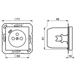 Alternative view of Lizdas, prancūziškos/belgiškos sistemos 16 A 250 V ~, su USB įkrovikliu 1 x C tipo, SAFETY+, A serijos, matinės antracito spalvos