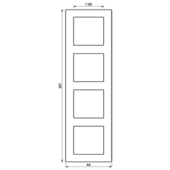 Alternative view of 4 elementų rėmelis, vertikalus ir horizontalus montavimas, kietas plastikas, LS 990, baltas