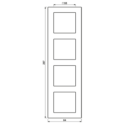 4 dalių rėmas, vertikalus ir horizontalus montavimas, lakuotas kietu plastiku, A CREATION, aliuminis - Image 2
