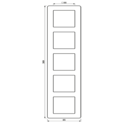 Alternative view of 5 dalių rėmelis, vertikalus ir horizontalus montavimas, termoplastikas, A 550, juodas