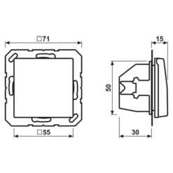 Alternative view of SCHUKO® lizdas, 16 A 250 V ~, SAFETY+, su atlenkiamu dangteliu, kieto plastiko, AS serijos, baltas
