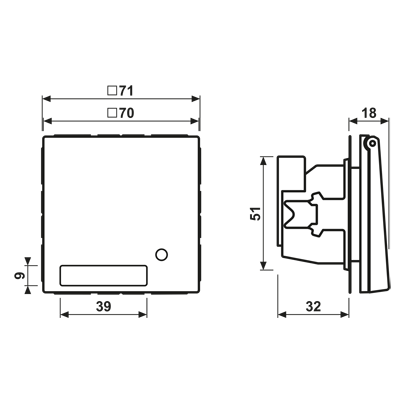 SCHUKO® lizdas, 16 A 250 V ~, su signaline lempute, su užrašo laukeliu, SAFETY+, atlenkiamu dangteliu, termoplastinis, LS serijos, baltas - Image 2