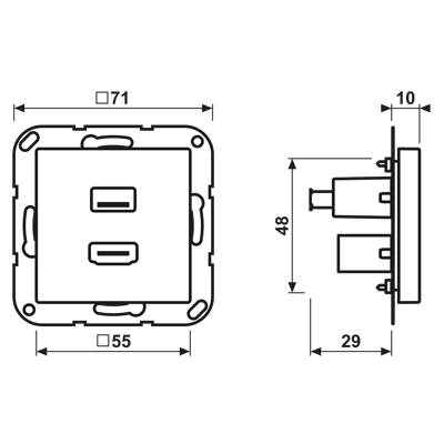 HDMI / USB 2.0, AS serijos, dramblio kaulo spalvos - Image 2