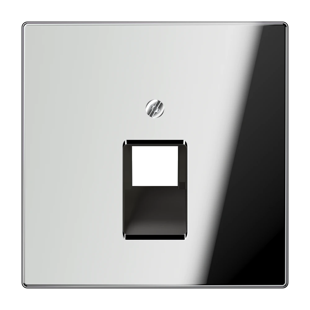 Centrinė plokštelė IAE/UAE lizdams 1 x 8 polių, metalinė, chromuota, LS serijos, chromuota