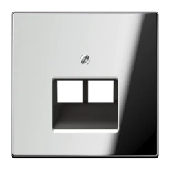 Centrinė plokštelė IAE/UAE lizdams, 2 x 8 polių, metalinė, chromuota, LS serijos, chromuota