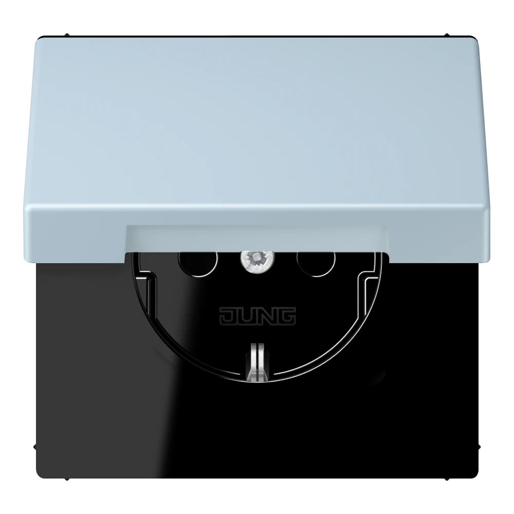 SCHUKO® lizdas, 16 A 250 V ~, su atlenkiamu dangteliu, termoplastiniu laku padengtas, LS serijos, išorinis apsauginis dangtelis (32022)
