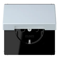SCHUKO® lizdas, 16 A 250 V ~, su atlenkiamu dangteliu, termoplastiniu laku padengtas, LS serijos, išorinis (32023)