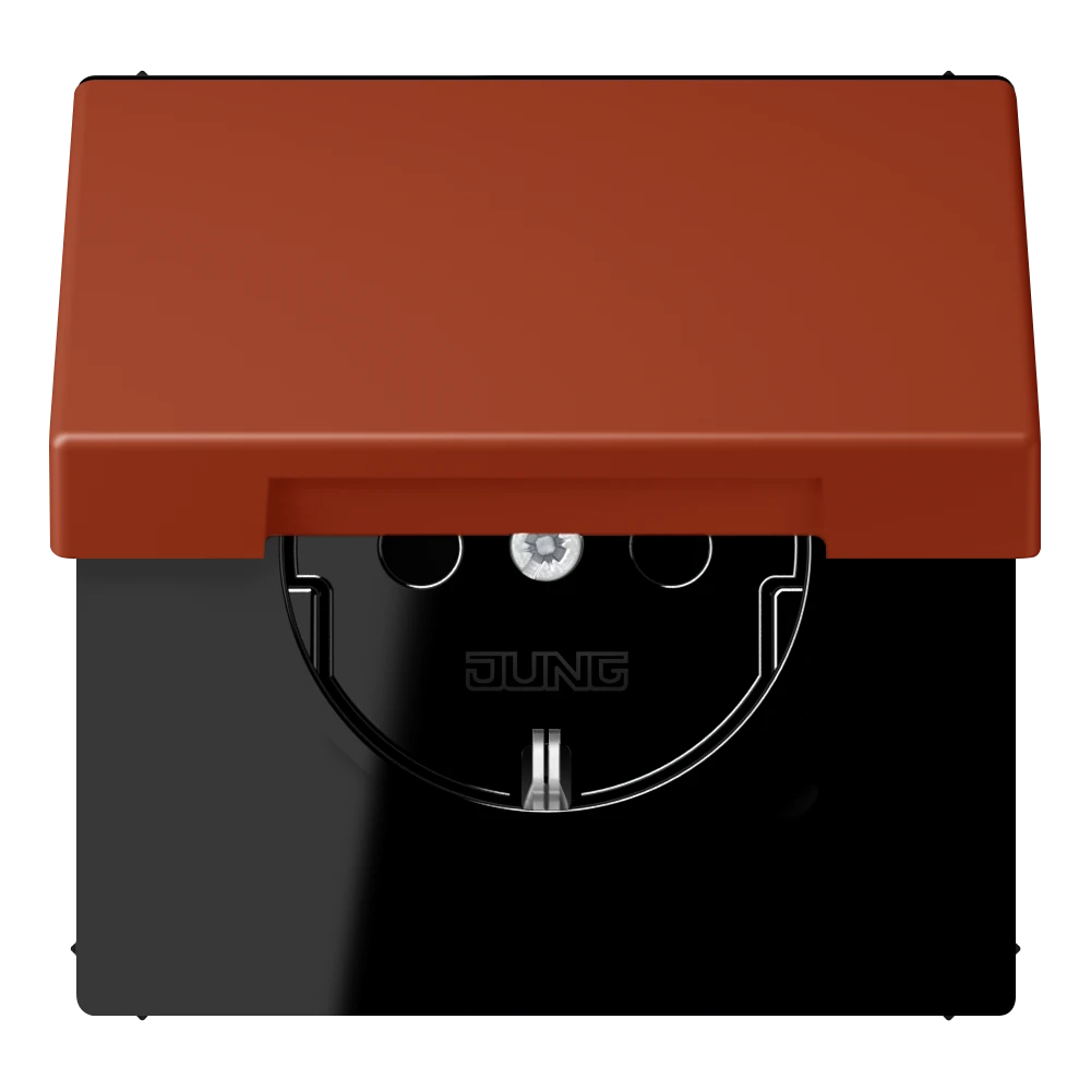 SCHUKO® lizdas, 16 A 250 V ~, su atlenkiamu dangteliu, termoplastiniu laku padengtas, LS serijos, „L'ocre Rouge“ (32110)