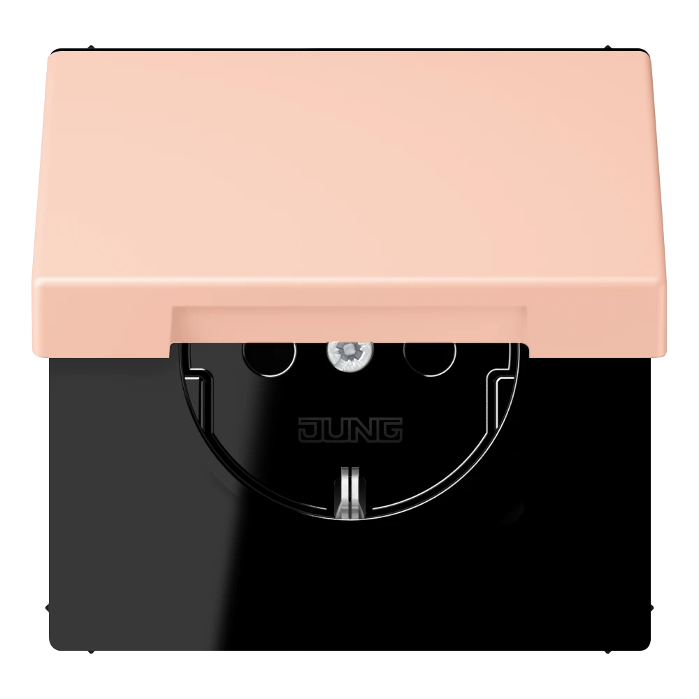 SCHUKO® lizdas, 16 A 250 V ~, su atlenkiamu dangteliu, termoplastiniu laku padengtas, LS serijos, „L’ocre Rouge Clair“ (32112)