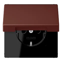 SCHUKO® lizdas, 16 A 250 V ~, atlenkiamas dangtis, lakuotas termoplastiniu būdu, LS serija, terre sienne brûlée 31 (32120)