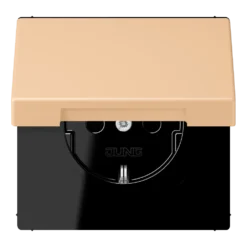 SCHUKO® lizdas, 16 A 250 V ~, atlenkiamas dangtelis, lakuotas termoplastiniu būdu, LS serija, terre sienne claire 31 (32122)