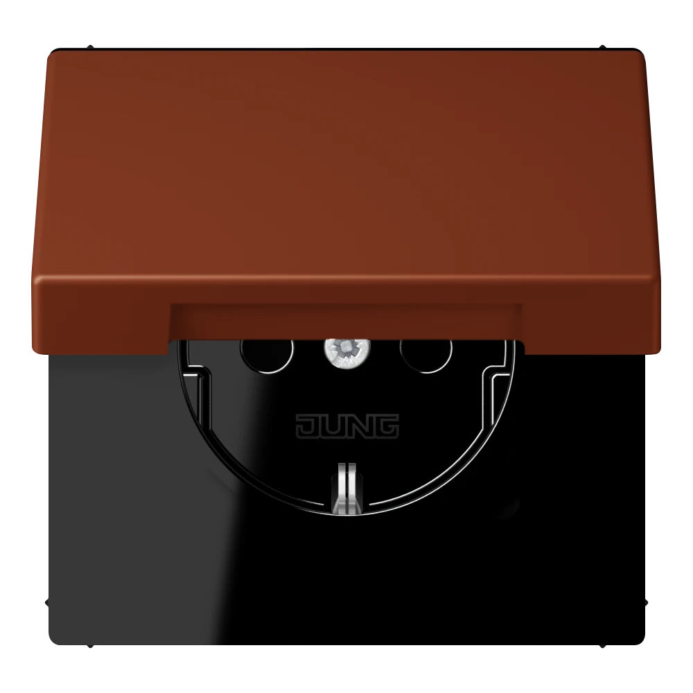 SCHUKO® lizdas, 16 A 250 V ~, atlenkiamas dangtis, lakuotas termoplastiniu būdu, LS serija, terre sienne brûlée 59 (4320D)
