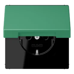 SCHUKO® lizdas, 16 A 250 V ~, su atlenkiamu dangteliu, termoplastiniu laku, LS serijos, vertikalus 59 (4320G)