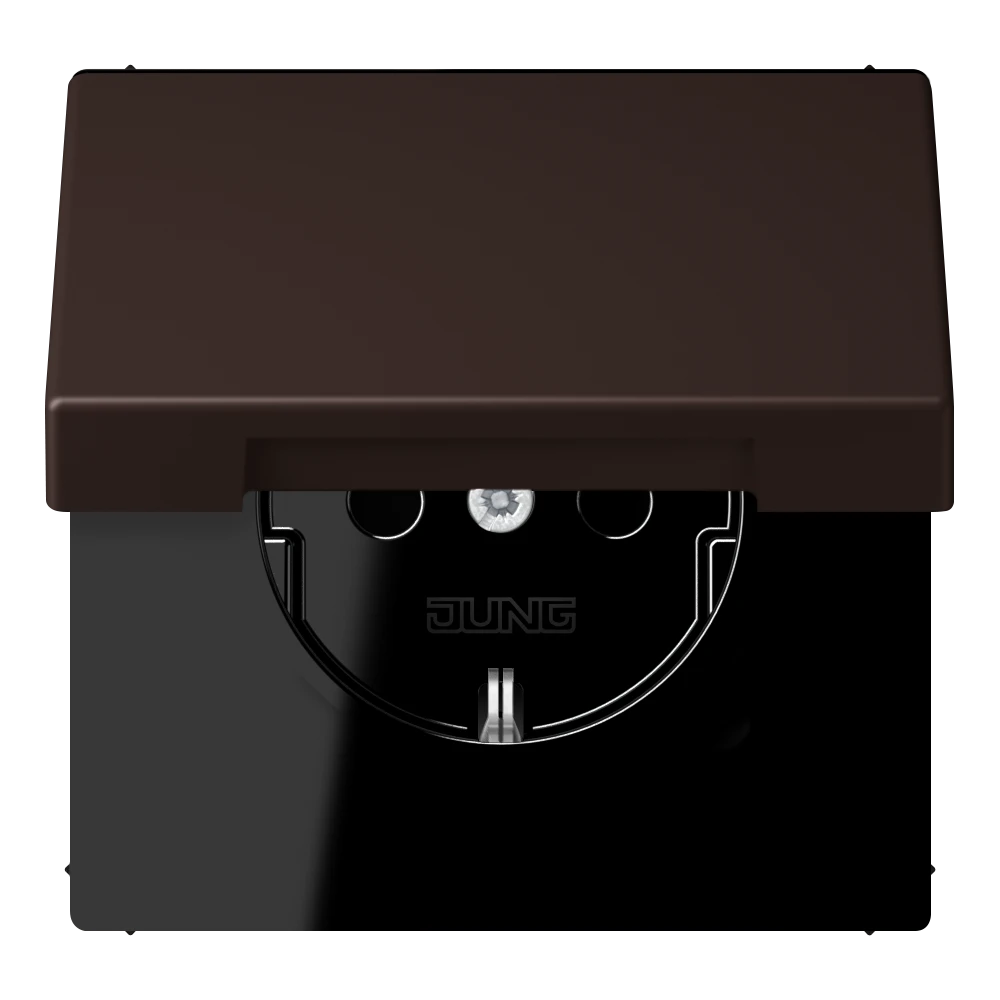 SCHUKO® lizdas, 16 A 250 V ~, atlenkiamas dangtelis, lakuotas termoplastiniu būdu, LS serija, terre d‘ombre brûlée 59 (4320J)