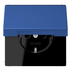 SCHUKO® lizdas, 16 A 250 V ~, atlenkiamas dangtelis, lakuotas termoplastiniu būdu, LS serija, bleu outremer 59 (4320K)
