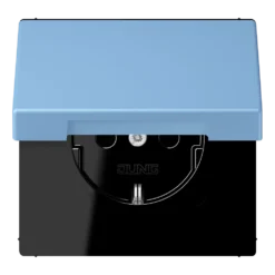 SCHUKO® lizdas, 16 A 250 V ~, atlenkiamas dangtis, lakuotas termoplastiniu būdu, LS serija, bleu céruléen 59 (4320N)
