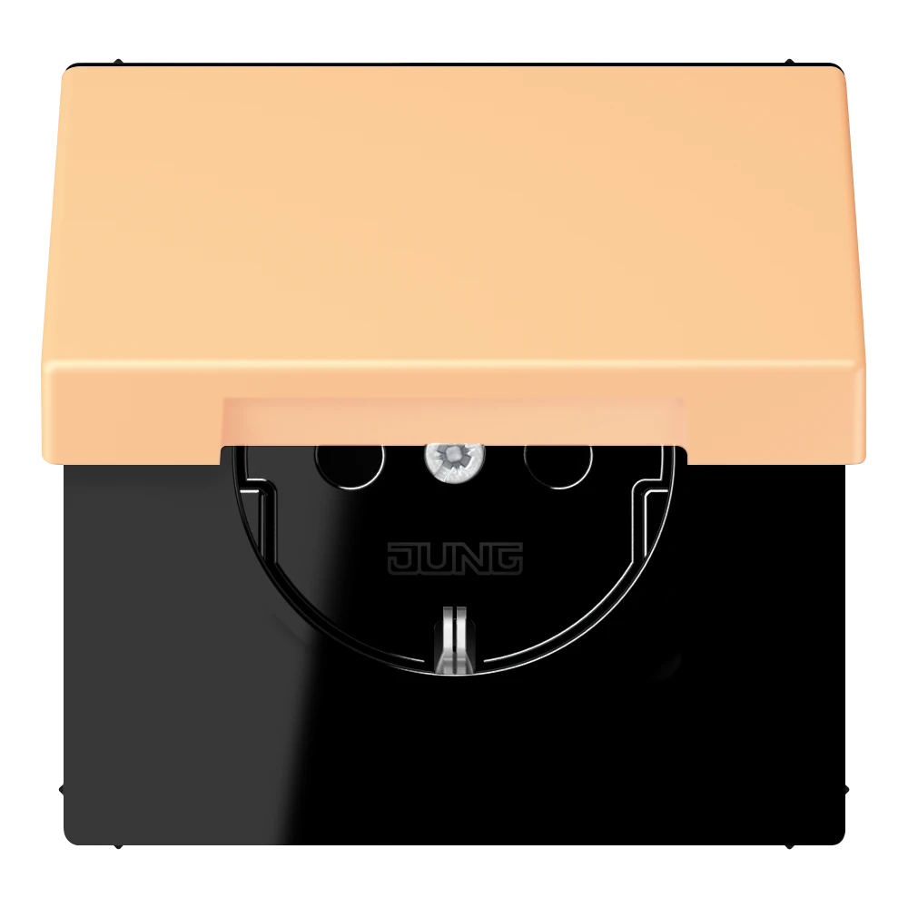 SCHUKO® lizdas, 16 A 250 V ~, atlenkiamas dangtis, lakuotas termoplastiniu būdu, LS serija, terre sienne claire 59 (4320P)