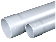 RLk 40 lygus PVC vamzdis, išplatintu galu, baltas