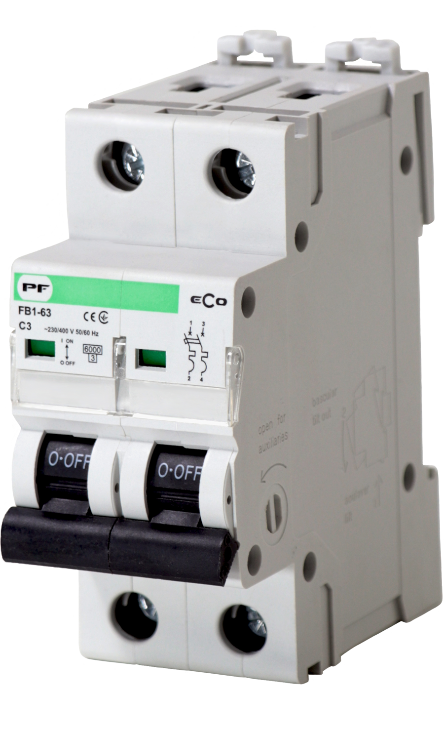 FB1-63 ECO Automatinis jungiklis 2P C 3A 6kA