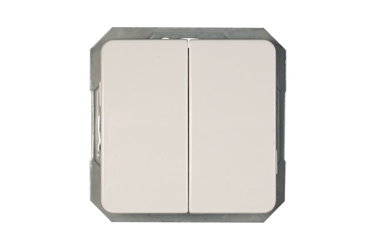 Jungiklis VILMA LX 200 2 klavišų, įleidžiamas, baltos spalvos, P510-020-02,