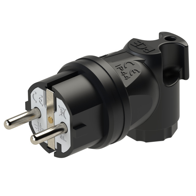 05811-s Pernešamas guminis kampinis kištukas 16A 250V IP44