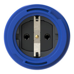 20351-8b Įmontuojamas kištukinis lizdas "Schuko" 16A/ 230V IP68 mėlynas, 75x75mm