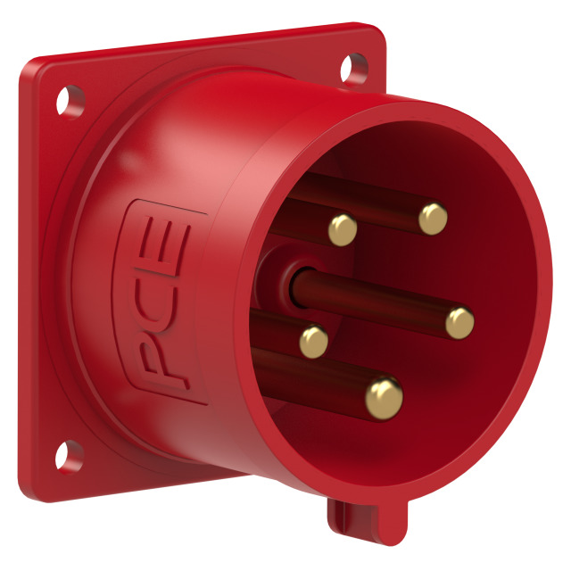 625-6 Įmontuojamas kištukas 32A 5P 6h 400V IP44, 70x70mm