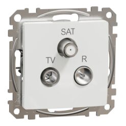 SDD111481 TV/R/SAT galinis lizdas 4dB, be rėmelio, baltos spalvos, Sedna Design