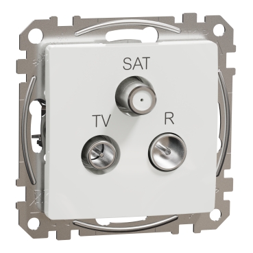 SDD111481 TV/R/SAT galinis lizdas 4dB, be rėmelio, baltos spalvos, Sedna Design
