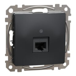 SDD114461 1-gubas komp. lizdas 1xRJ45, kat. 6, neekr., be rėmelio, antracito spalvos, Sedna Design