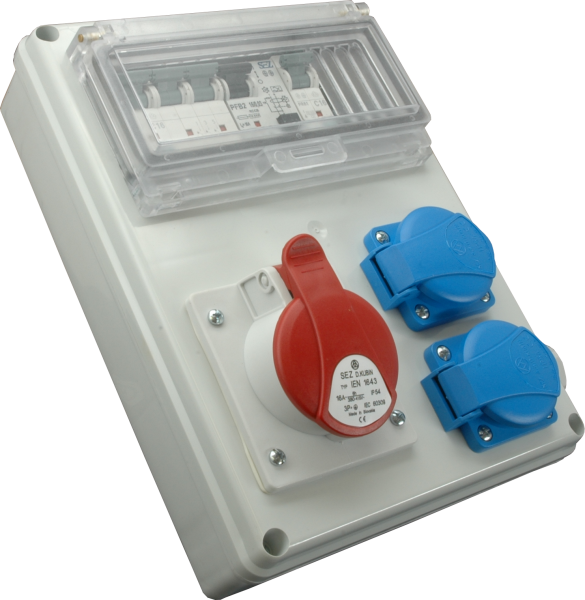 Mini distribution boxes ROS 8 IP44 su RCD (nuotėkio srovės rele),10010791,ROS-FI 3203 /S