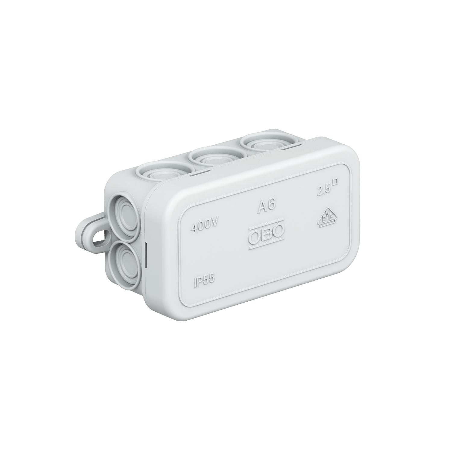 VDE Hermetinė paskirstymo dėžutė 80x43x36mm IP55 be halogenų, pilka