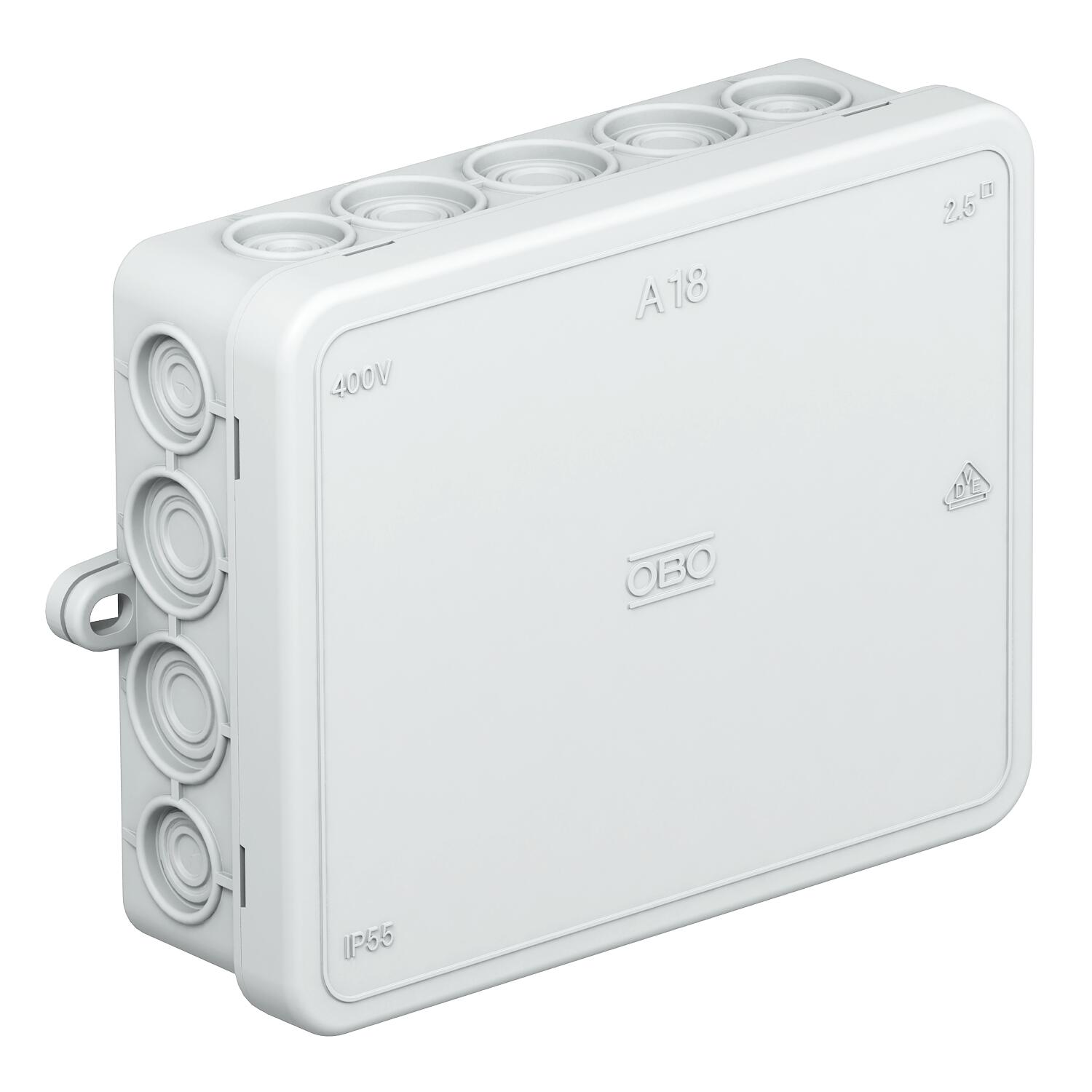 VDE Paskirstymo dėžutė 125x100 IP55 pilka