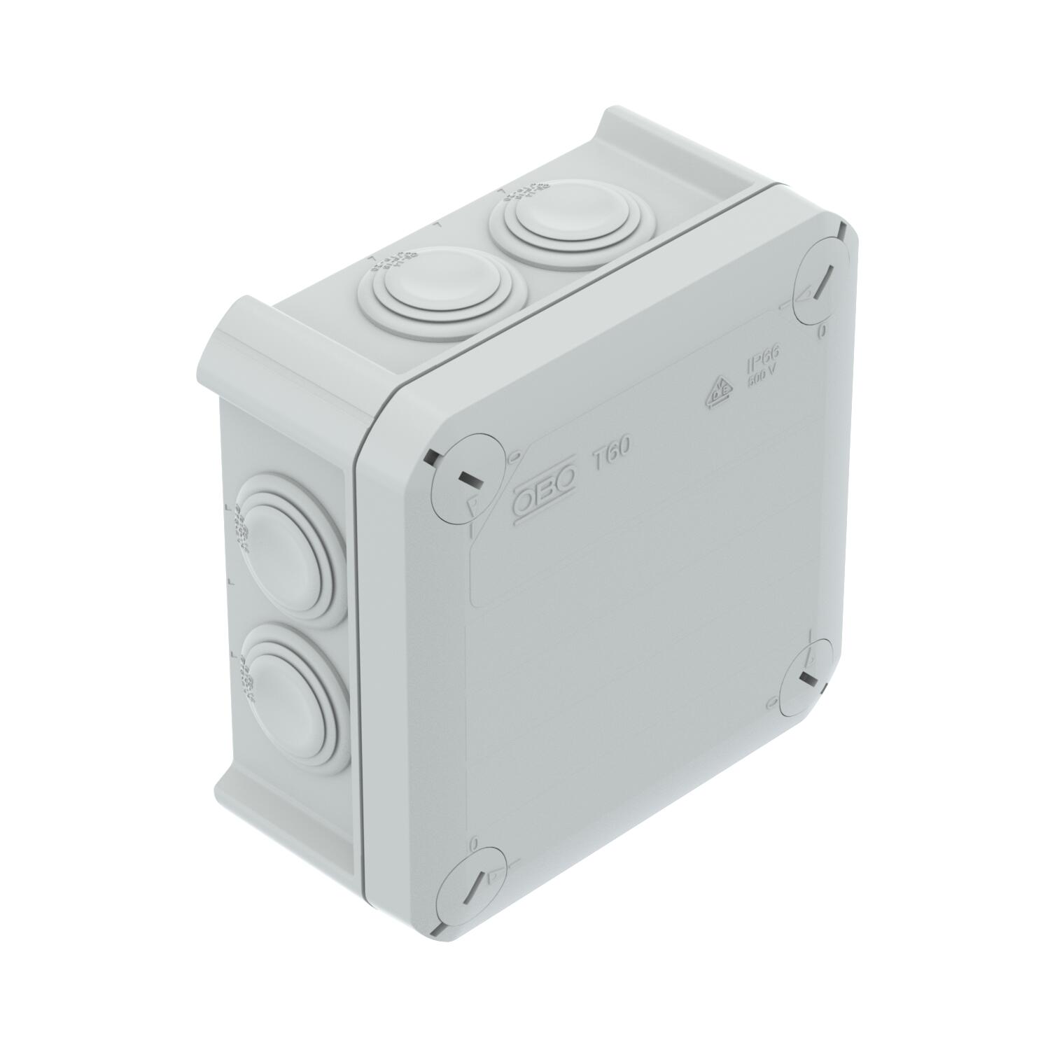 Hermetinė instaliacinė dėžutė 114x114x57mm IP66 be halogenų, pilka