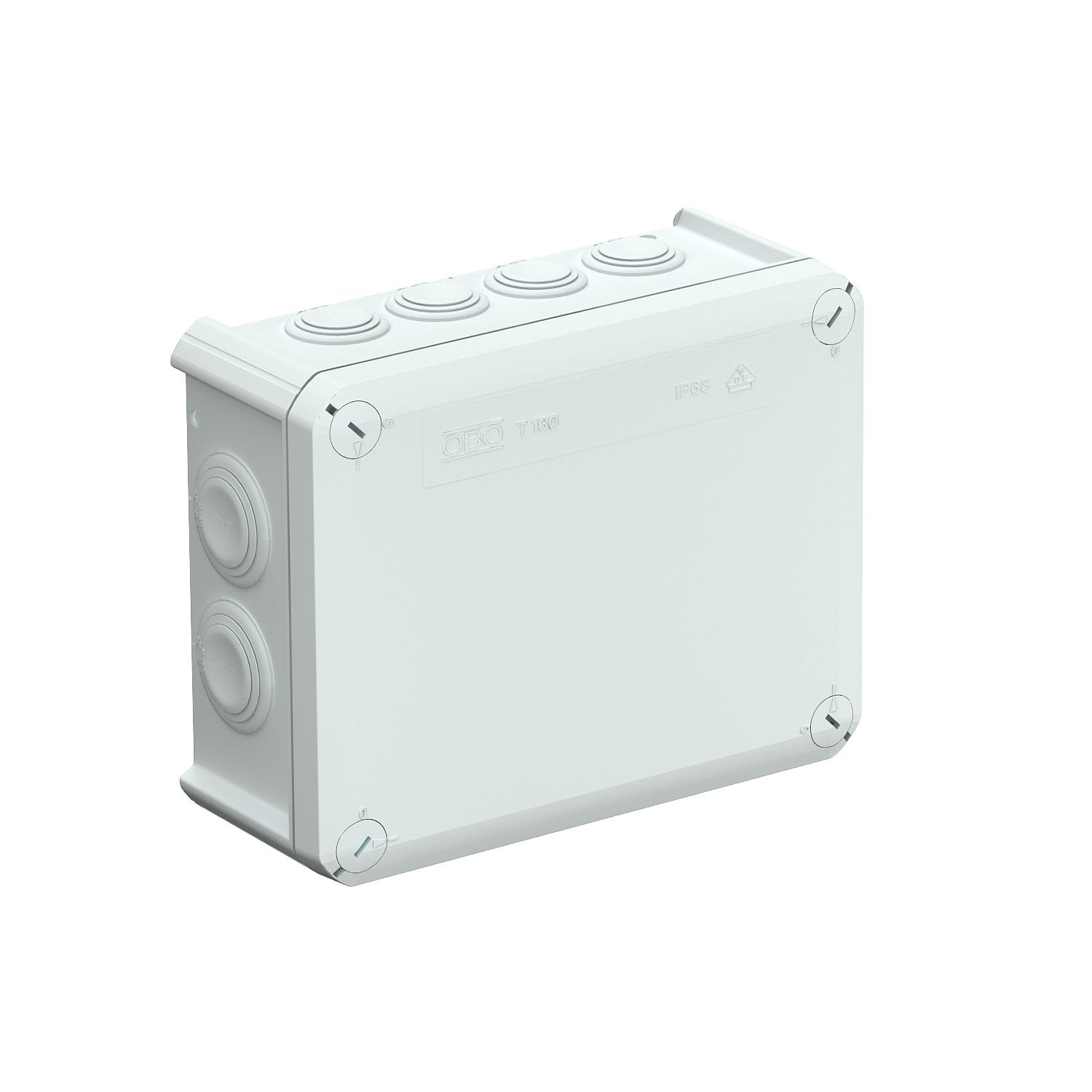 Hermetinė instaliacinė dėžutė 190x150x77mm IP66 be halogenų, pilka