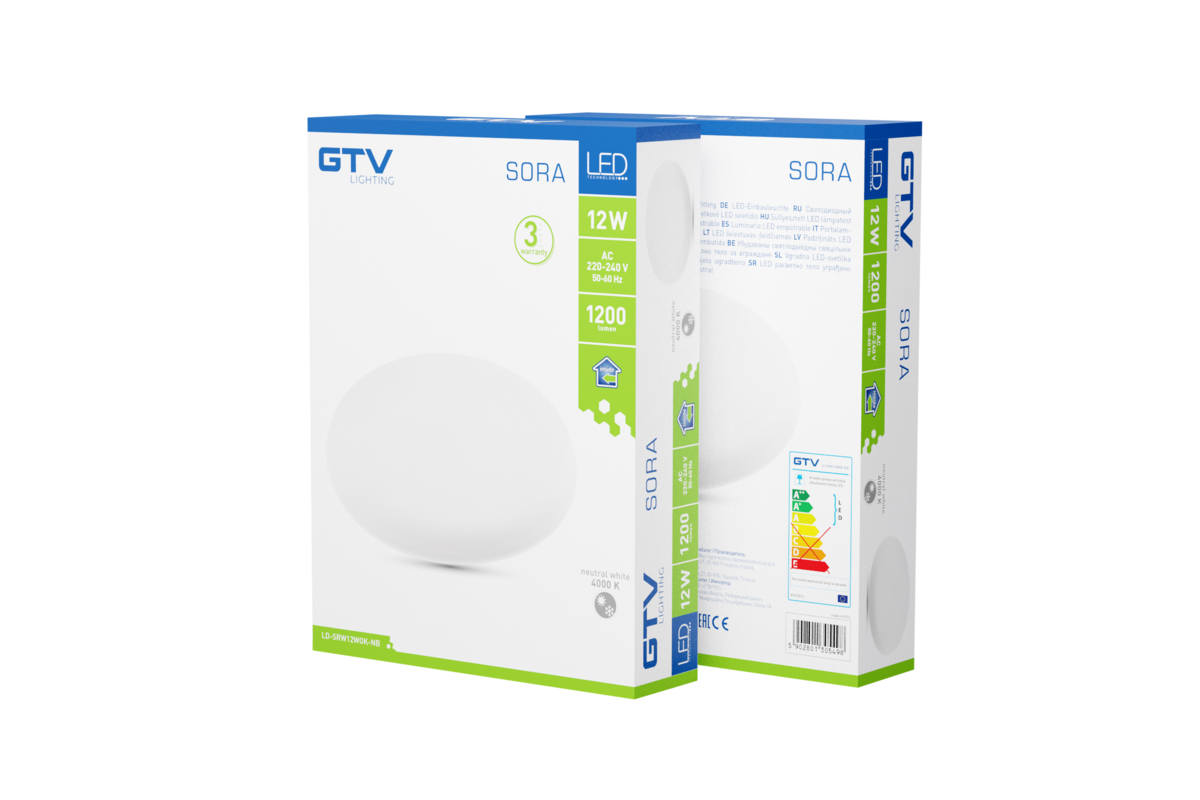 SORA 12W 4000K 1200lm IP54 IK08 120* apvalus p/t 3 metai garantija - Image 6