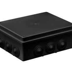 S-BOX506C Hermetinė instaliacinė dėžutė virštinkinė 240x190x90mm IP65, juoda, UV atspari