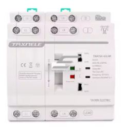 Modulinis rezervinis automatinis galios perjungiklis generatoriams, nepertraukiamam elektros energijos tiekimui, 4P, 63A, 230VAC, DIN