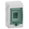 Hermetinis modulinis paskirstymo skydelis Schneider Electric Mureva Enclosure 10312 1 eilė 4 moduliai virštinkinis montavimas skaidrios durelės su užraktu IP65, pilkas