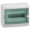 Modulinio įrenginio korpusas Schneider Electric Mureva 10340 1x12 modulių IP65 virštinkinis montavimas skaidrios durelės be gnybtų bloko, pilkas