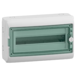 Modulinio įrenginio korpusas Schneider Electric Mureva 10341 1x18 modulių IP65 virštinkinis montavimas skaidrios durelės, pilkas
