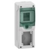 Hermetinis modulinis paskirstymo skydelis Schneider Electric Mureva Enclosures 10360 4 moduliai 1 eilė IP65 virštinkinis montavimas skaidrios durelės, pilkas