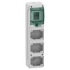 Hermetinis modulinis paskirstymo skydelis Schneider Electric MiniQuadro Mureva 10362 IP65 4 moduliai 1 eilė 3 lizdų angos virštinkinis montavimas, pilkas