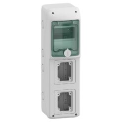 Hermetiškas modulinis paskirstymo skydelis Schneider Electric Mureva 10363 5 moduliai 1 eilė IP65 virštinkinis montavimas skaidrios durelės, pilkas