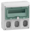 Virštinkinis modulinis paskirstymo skydelis Schneider Electric Mureva 10365 12 modulių 3 angos IP65 skaidrios durelės, pilkas