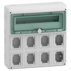Hermetinis modulinis paskirstymo skydelis Schneider Electric Mureva 10367 virštinkinis montavimas 1 eilė 18 modulių IP65, pilkas