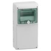 Hermetinis modulinis paskirstymo skydelis Schneider Electric Mureva 10375 virštinkinis montavimas 1 eilė 8 moduliai IP65 skaidrios durelės 236x460x160 mm, pilkas